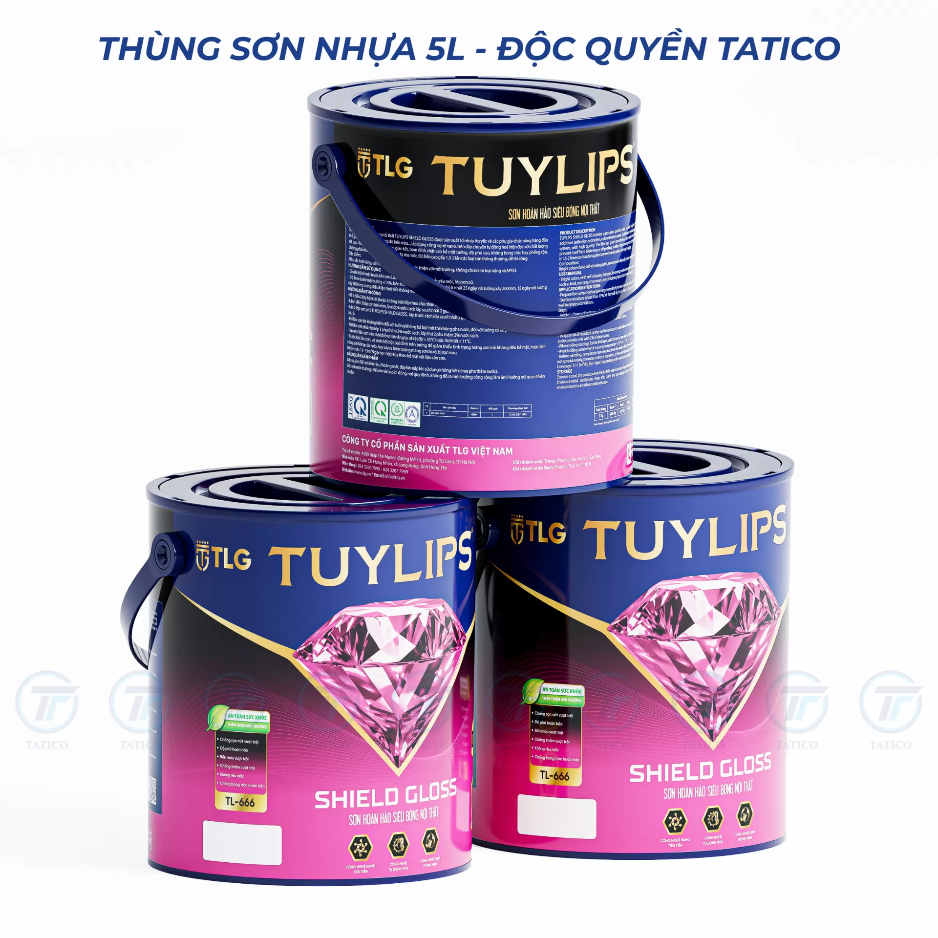 Vỏ thùng sơn nhựa 5l (mẫu độc quyền Tatico)